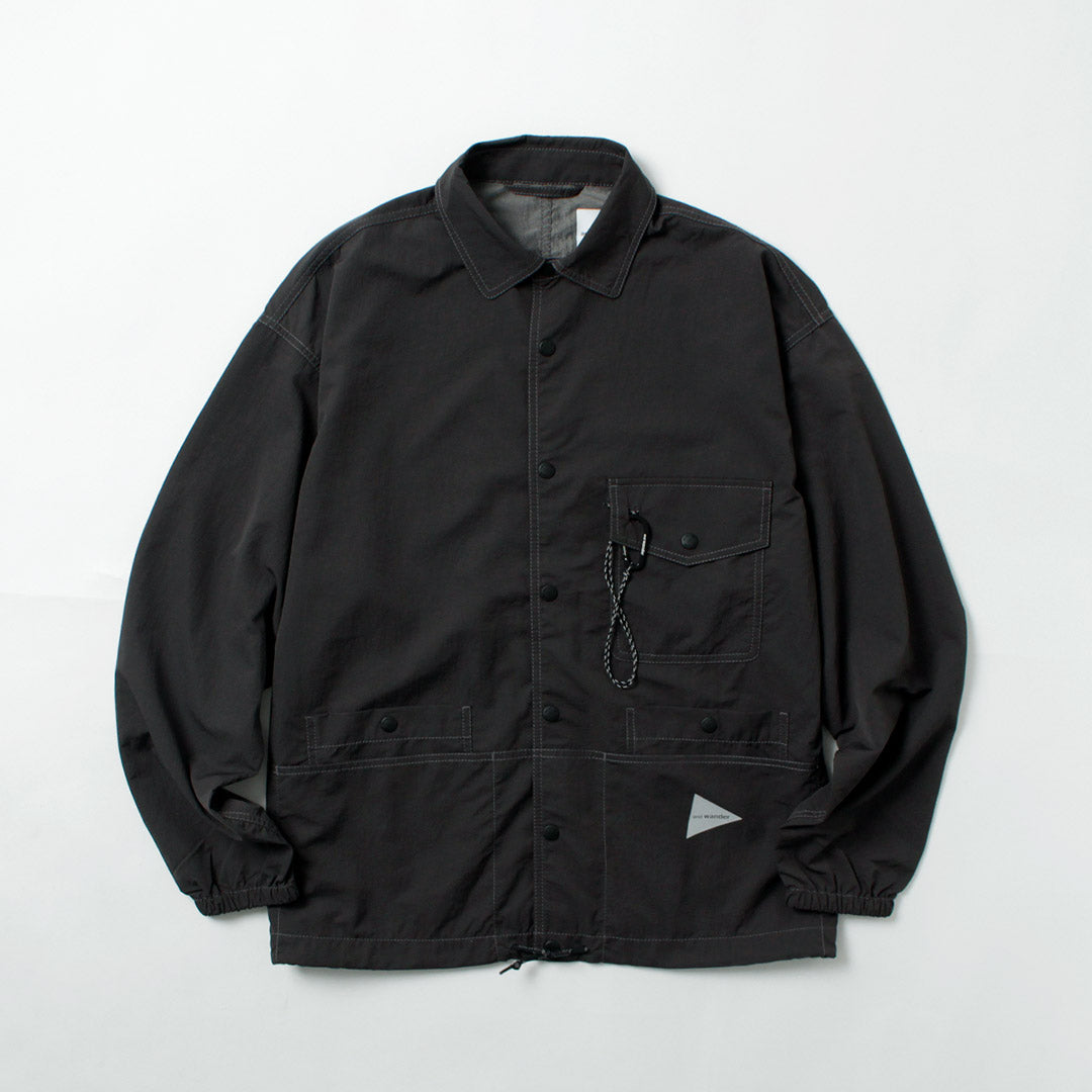 AND WANDER / Veste chemise en nylon froissé