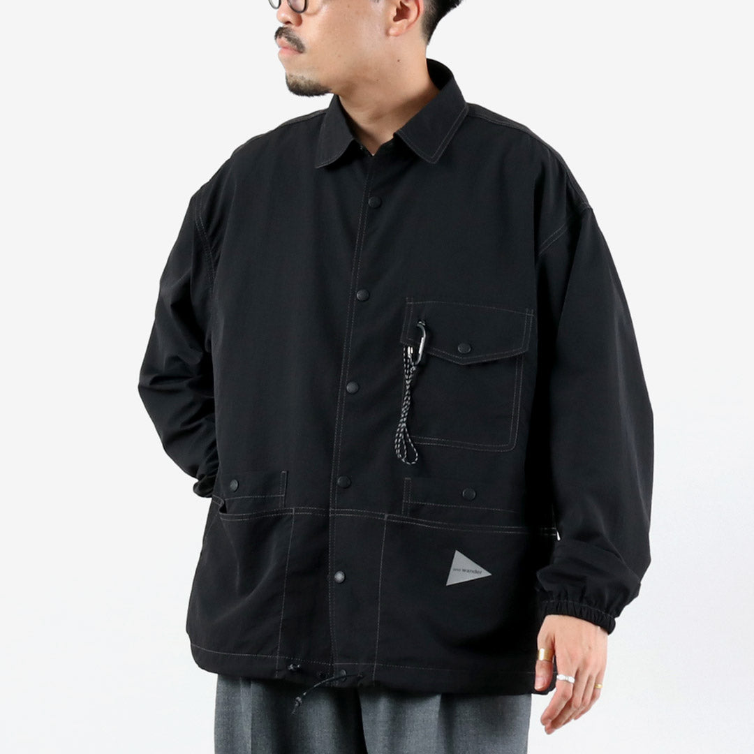 AND WANDER / Veste chemise en nylon froissé