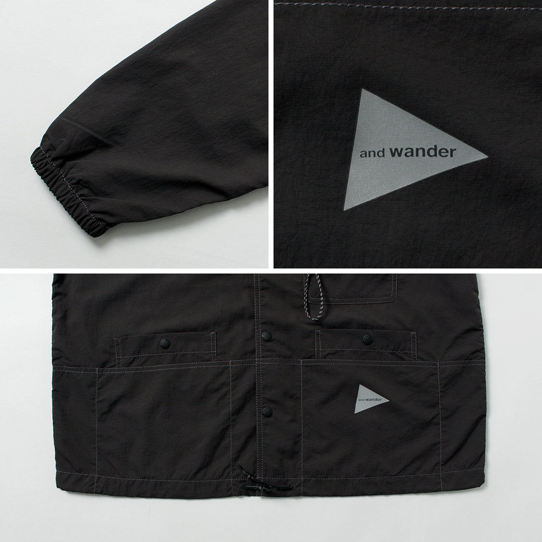 AND WANDER / Veste chemise en nylon froissé