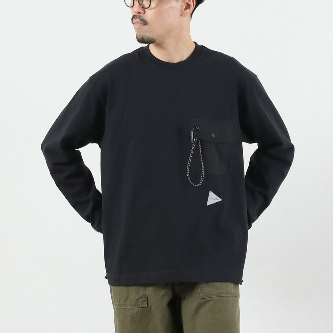 AND WANDER / Heavy Cotton Pocket Long Sleeve T-Shirt
