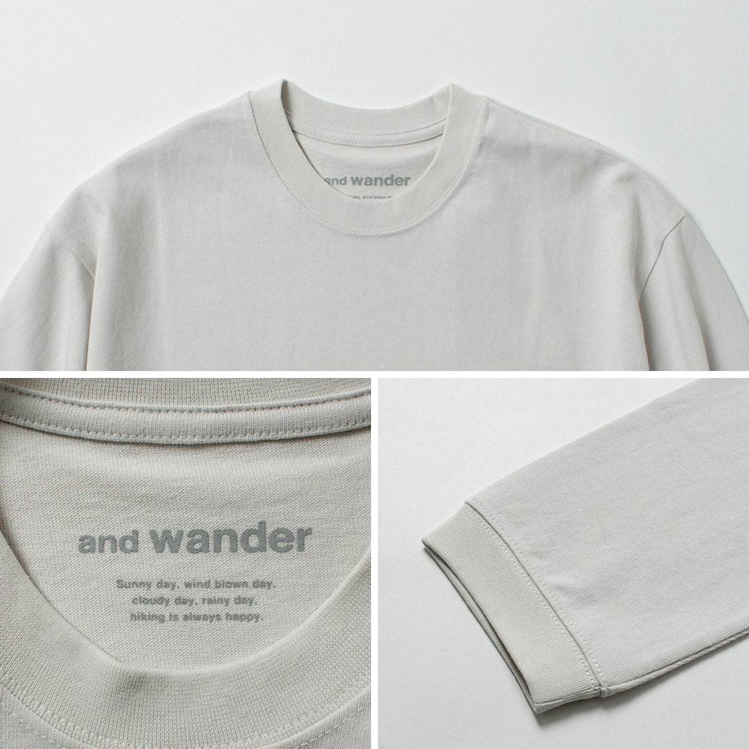 AND WANDER / 헤비 코튼 포켓 긴팔 티셔츠