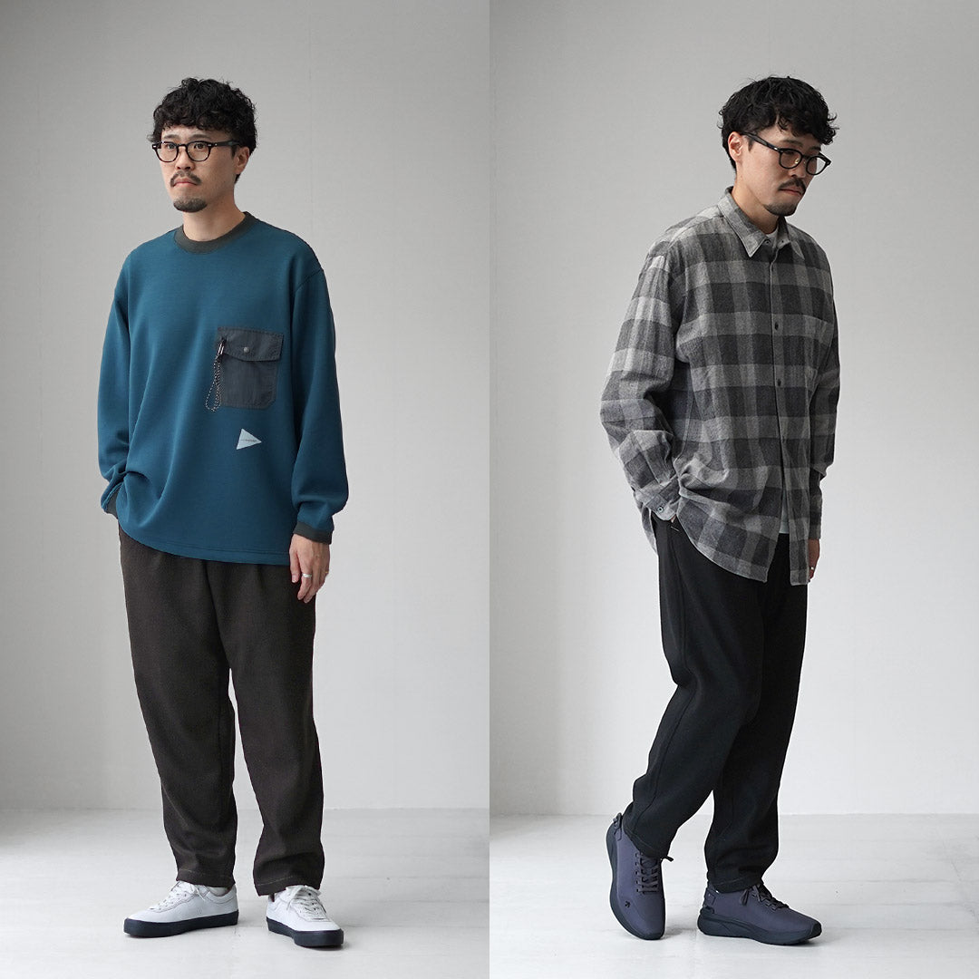 AND WANDER / REWOOL Tweed Tapered Pants