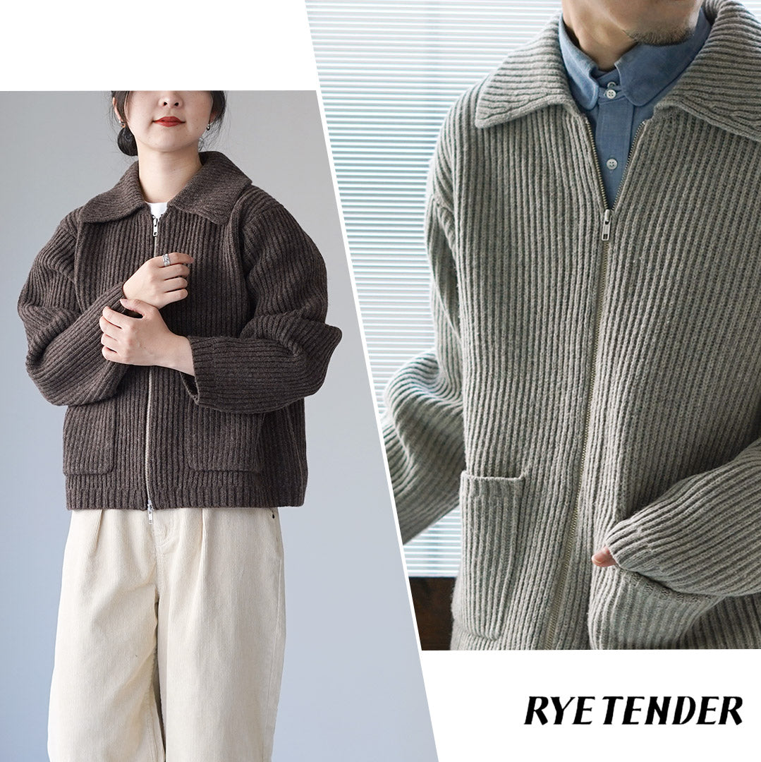 RYE TENDER / 제롬 자켓 풀집 니트 블루종