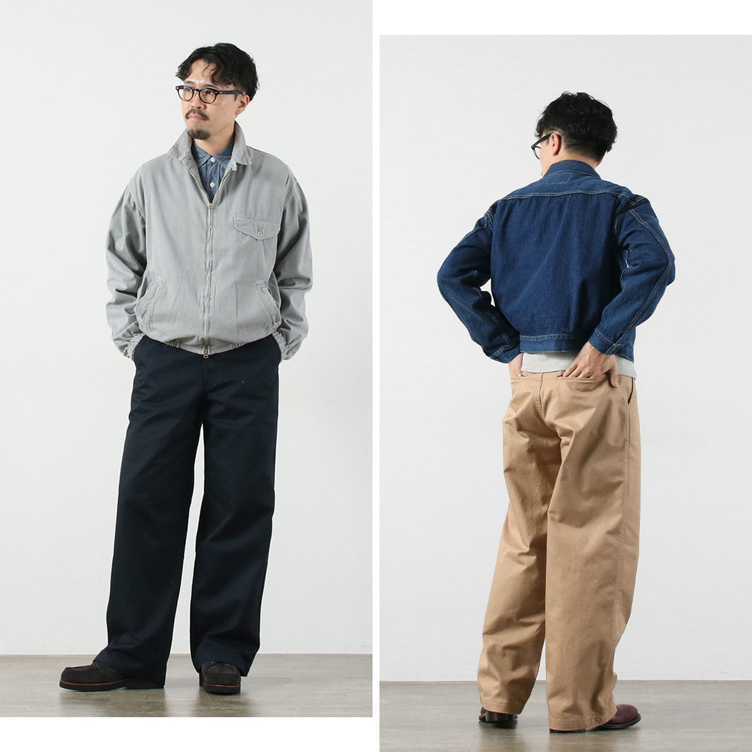 日本蓝色牛仔裤 / 优质高支宽卡其裤