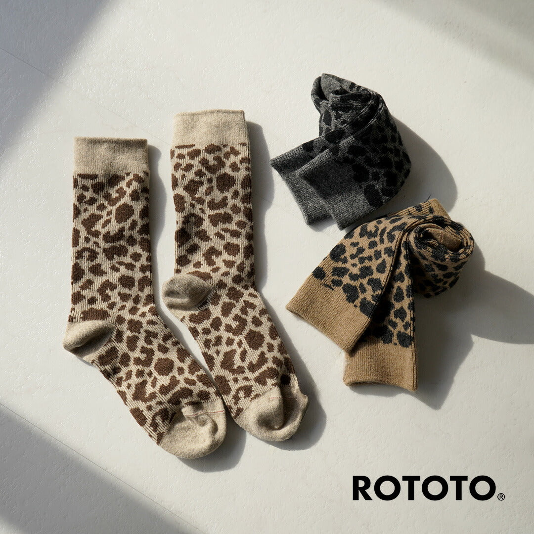 ROTOTO / Leopard Pattern Merino Socks