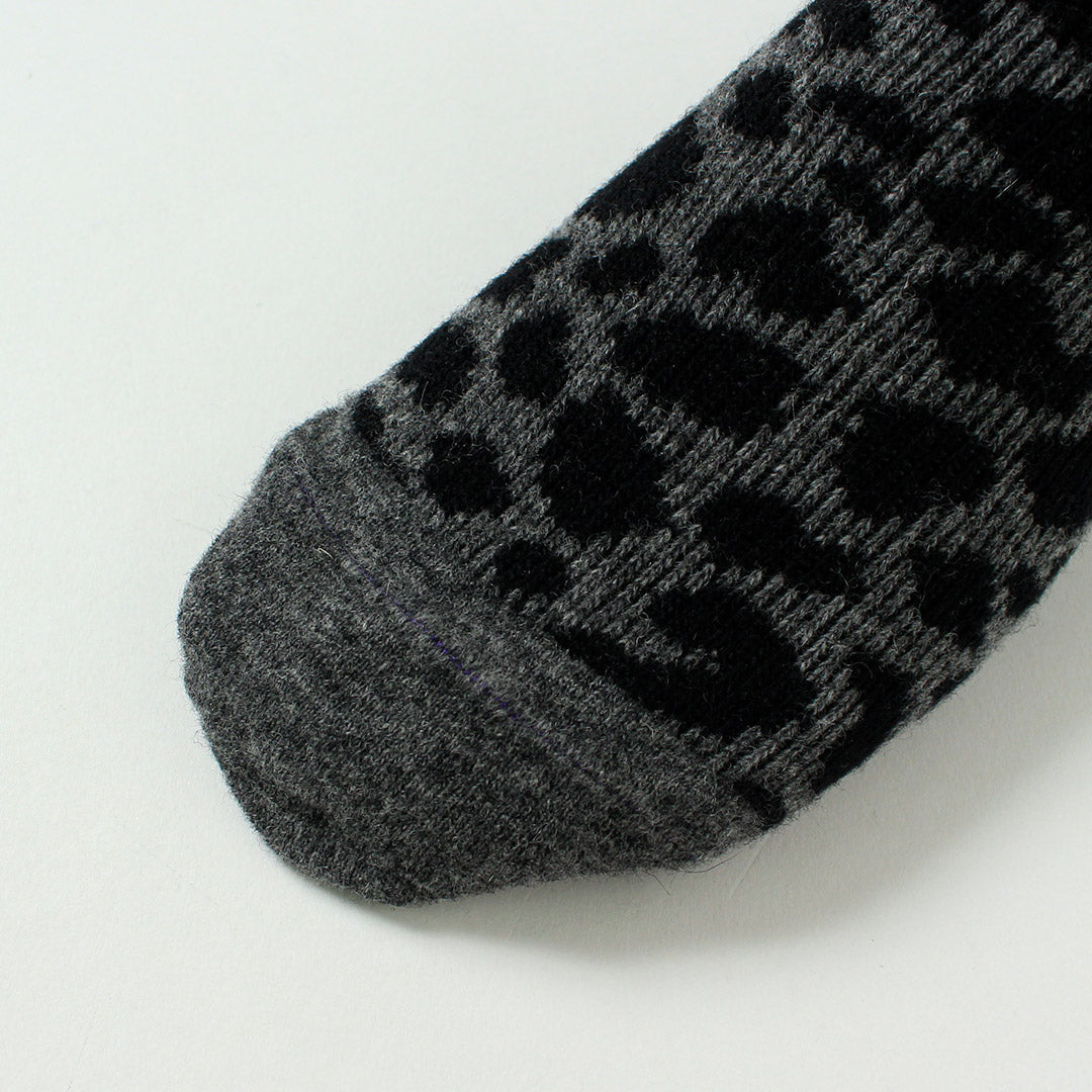ROTOTO / Leopard Pattern Merino Socks