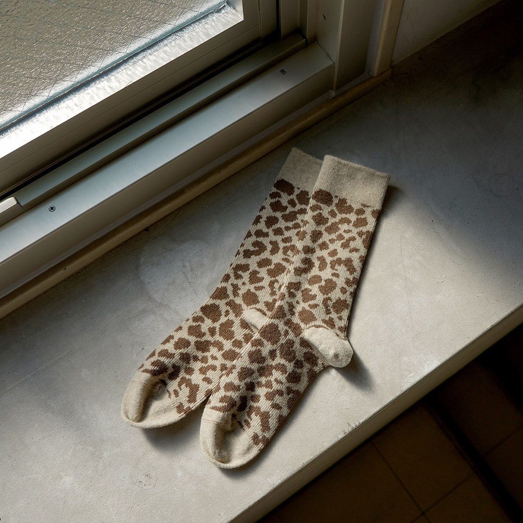 ROTOTO / Leopard Pattern Merino Socks