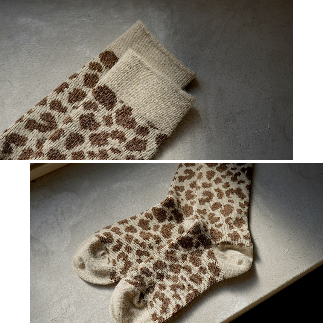 ROTOTO / Leopard Pattern Merino Socks