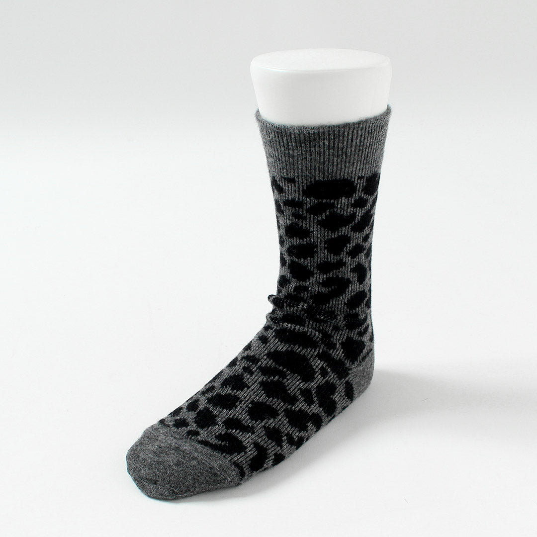 ROTOTO / Leopard Pattern Merino Socks