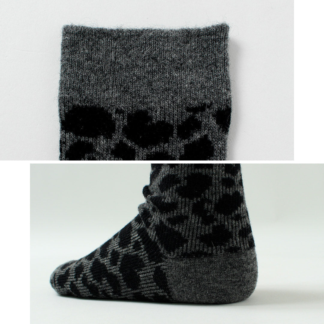 ROTOTO / Leopard Pattern Merino Socks