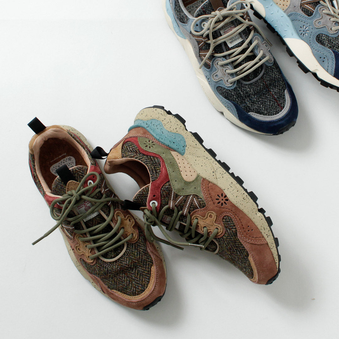 FLOWER MOUNTAIN / Yamano 3 Harris Tweed et baskets en daim de porc