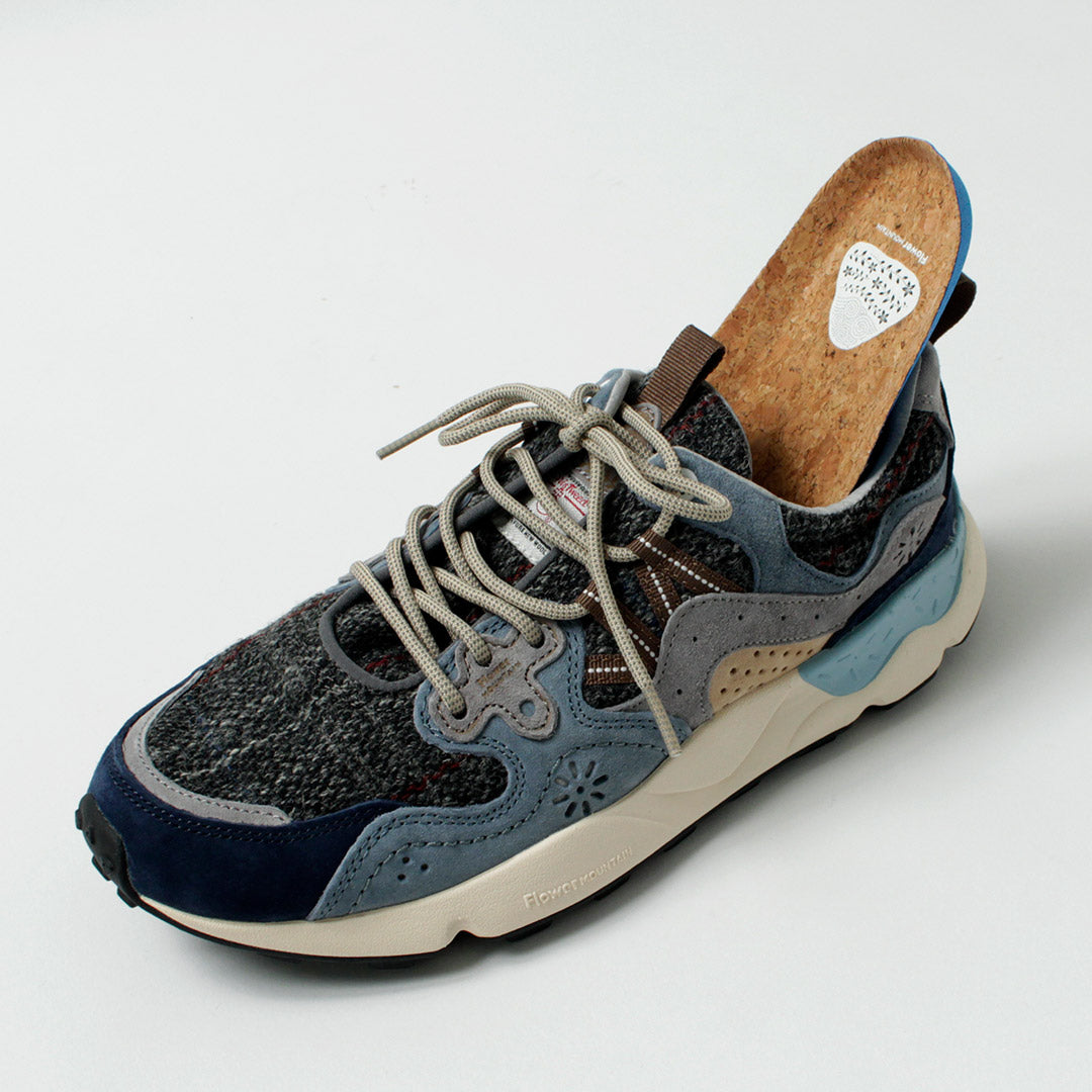FLOWER MOUNTAIN / Yamano 3 Harris Tweed et baskets en daim de porc