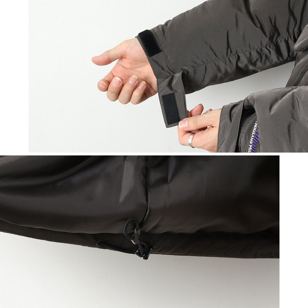 THOUSAND MILE / Stand Collar Padded Shadow Nylon Jacket