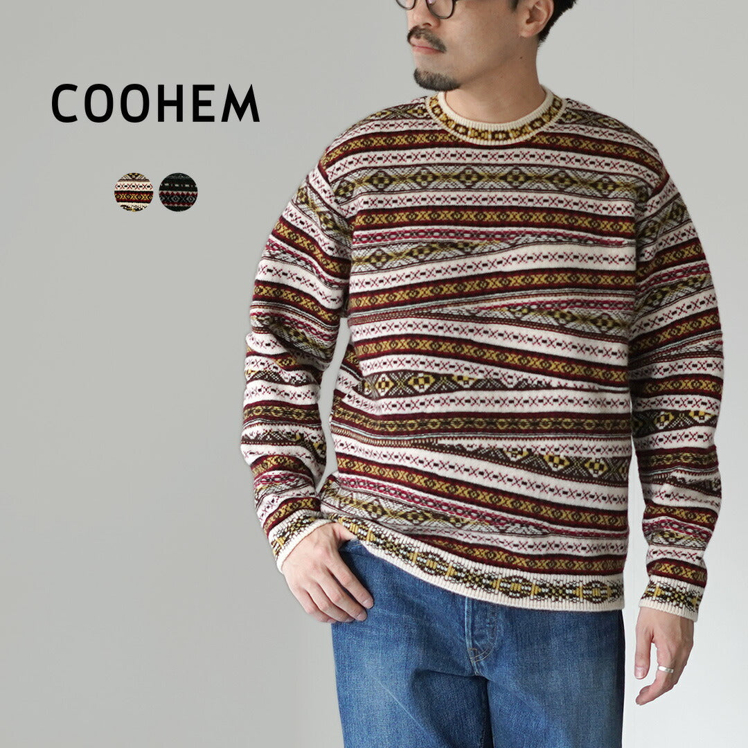 COOHEM / Crazy Fair Isle Knit Pullover