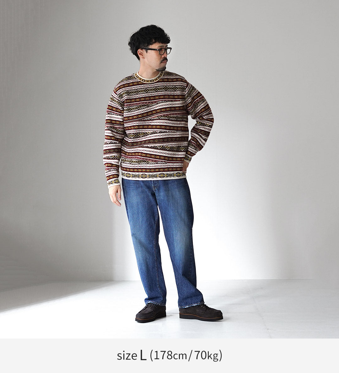 COOHEM / Crazy Fair Isle Knit Pullover