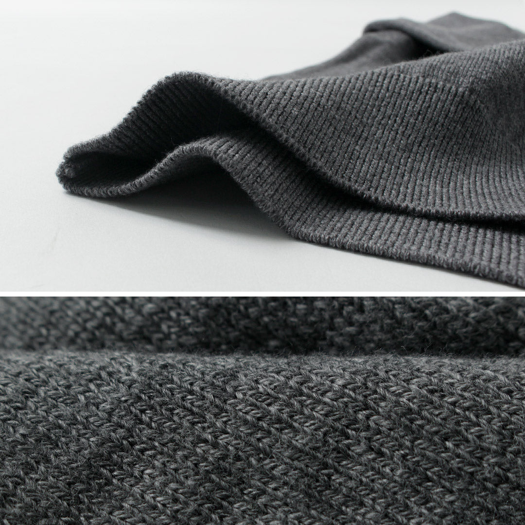 YONETOMI NEW BASIC / Cardigan américain en tricot de laine et de coton