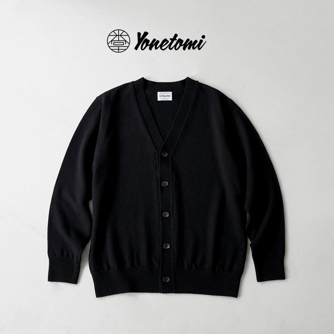 YONETOMI NEW BASIC / Rigid Cashmere Garment-Dyed Knit Cardigan