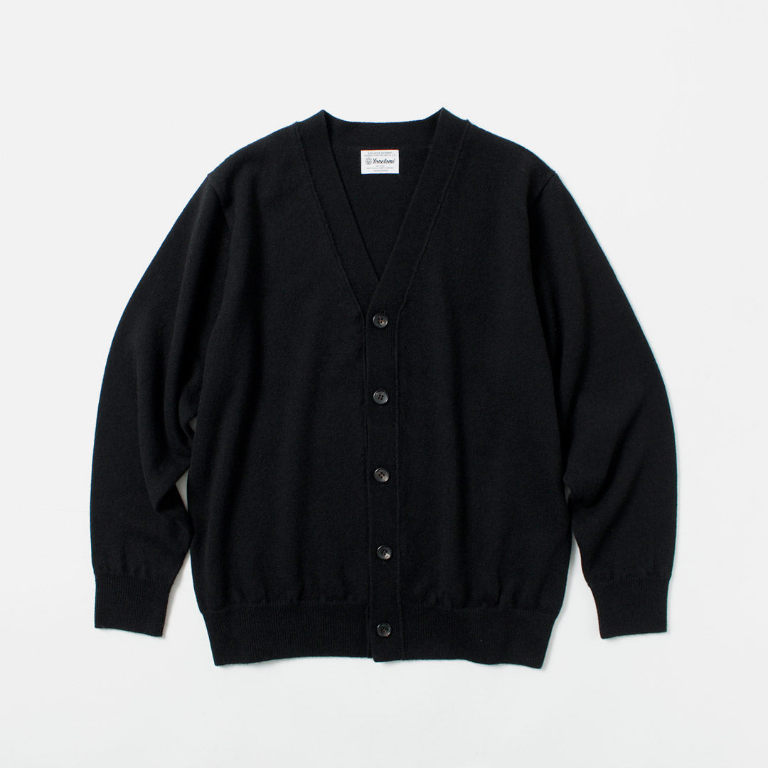 YONETOMI NEW BASIC / Rigid Cashmere Garment-Dyed Knit Cardigan