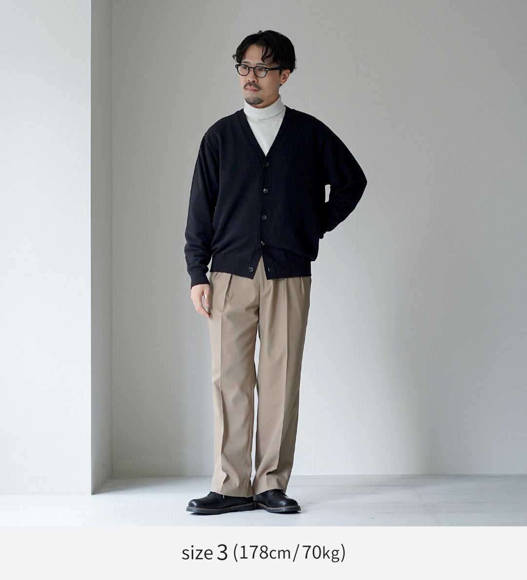 YONETOMI NEW BASIC / Rigid Cashmere Garment-Dyed Knit Cardigan