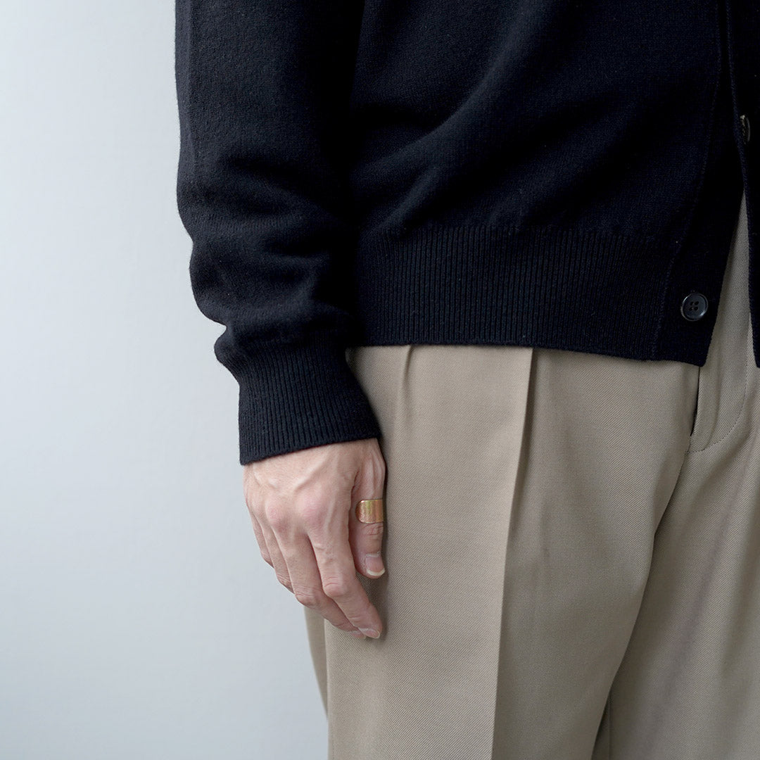 YONETOMI NEW BASIC / Rigid Cashmere Garment-Dyed Knit Cardigan