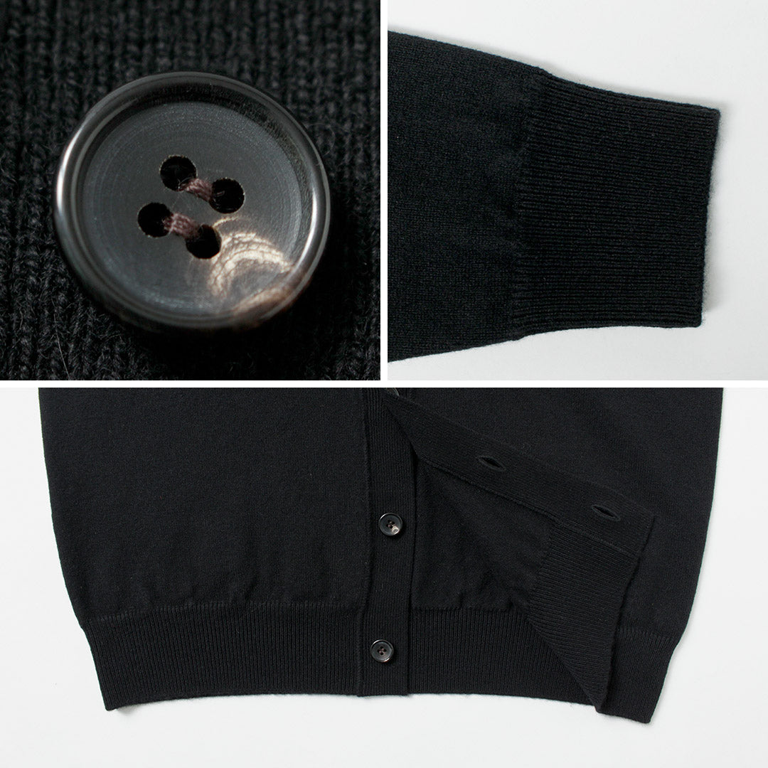 YONETOMI NEW BASIC / Rigid Cashmere Garment-Dyed Knit Cardigan
