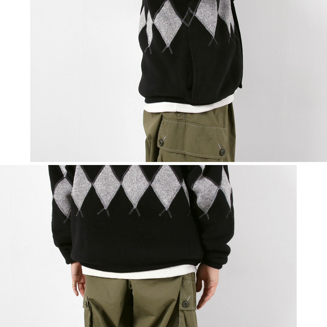 POURVOIRIE DE JUTE / Cardigan en polaire Argyle