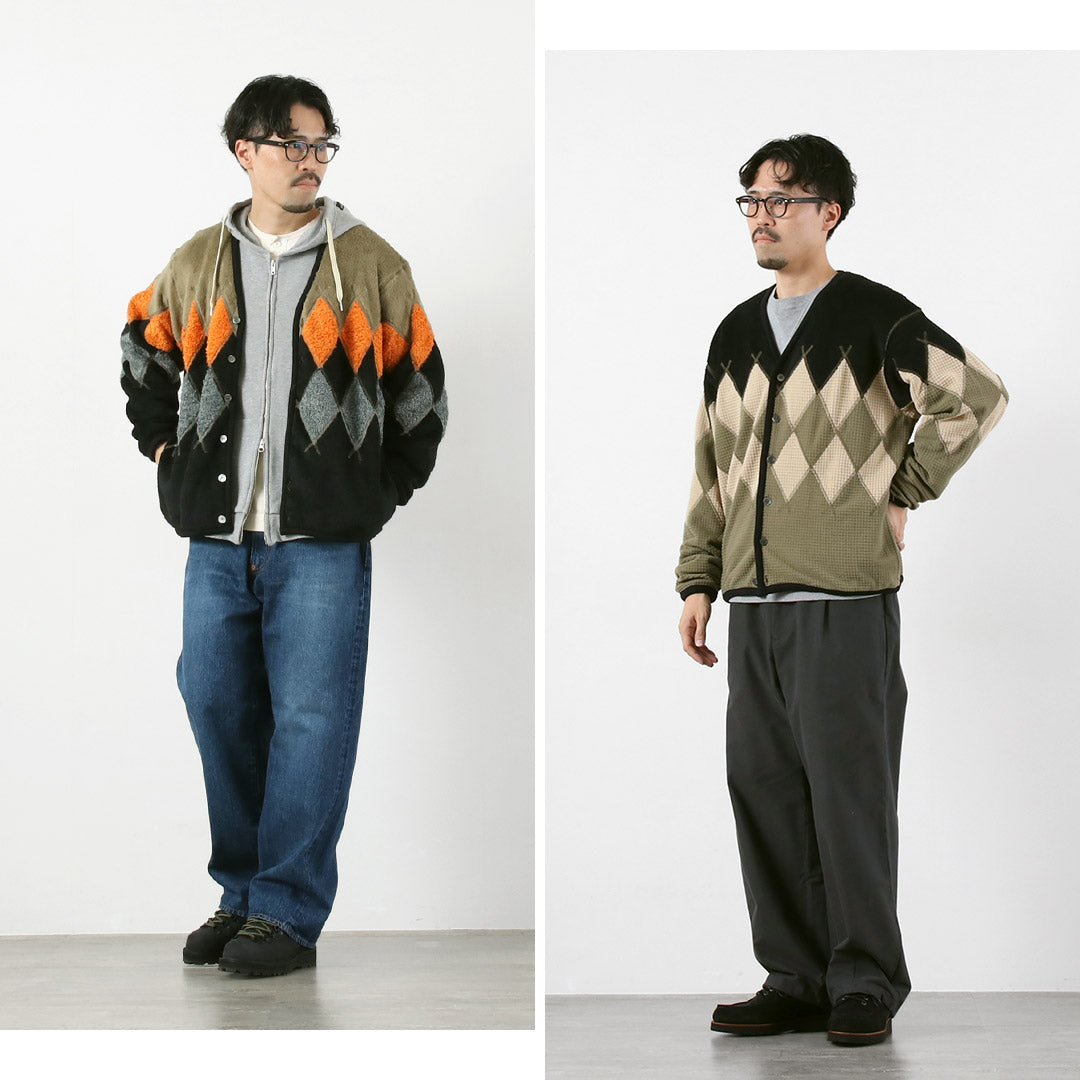 POURVOIRIE DE JUTE / Cardigan en polaire Argyle