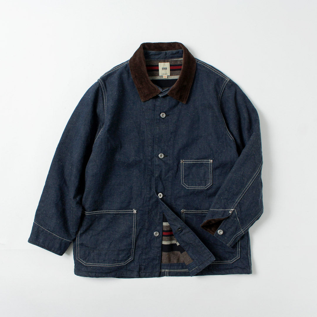 FOB FACTORY / F2456 Denim Chore Jacket with Blanket Liner