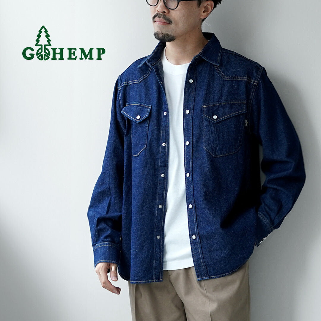 GOHEMP / Camisa vaquera vaquera de 7,5 oz