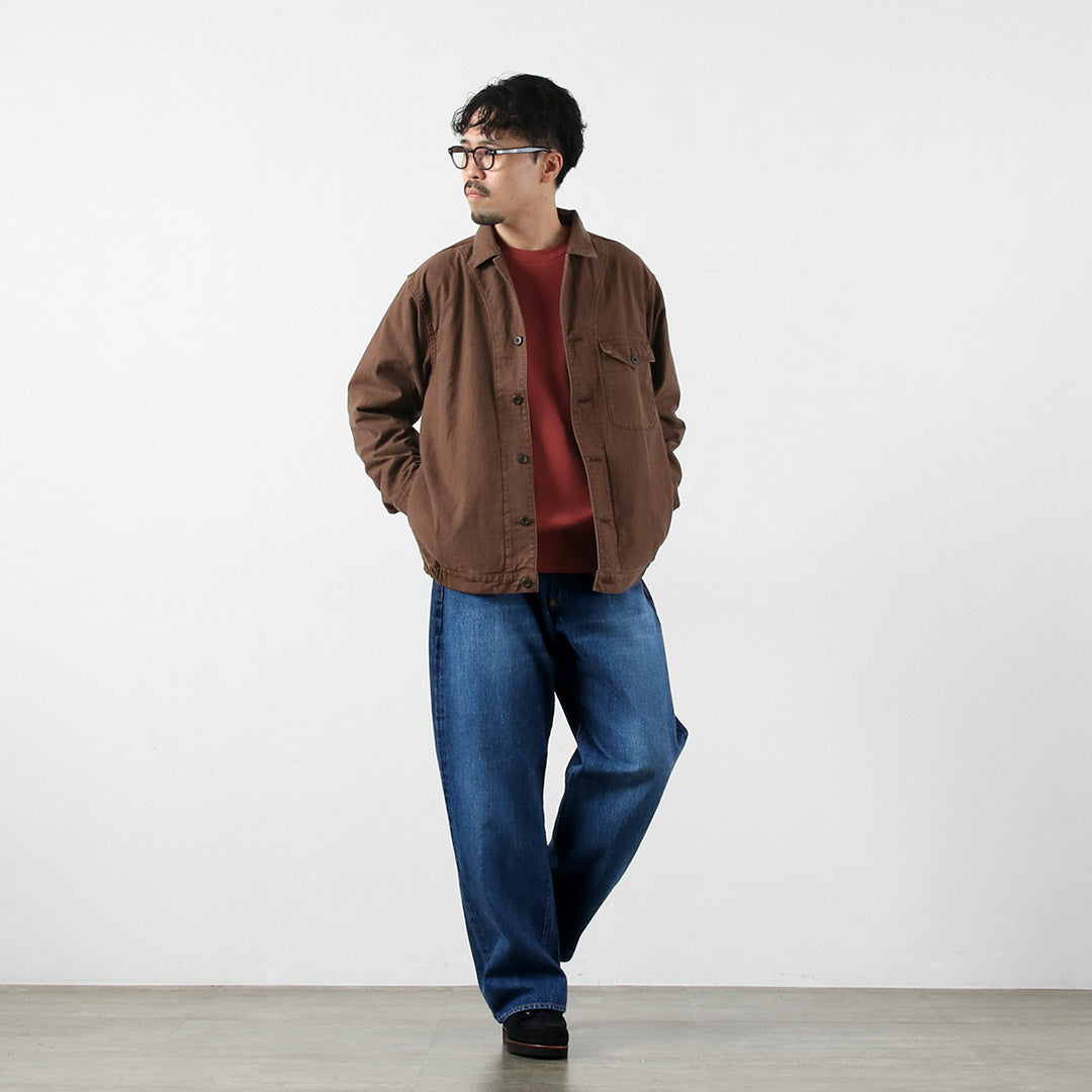 COUPES ORDINAIRES / Pantalon Large Denim Finition Usée