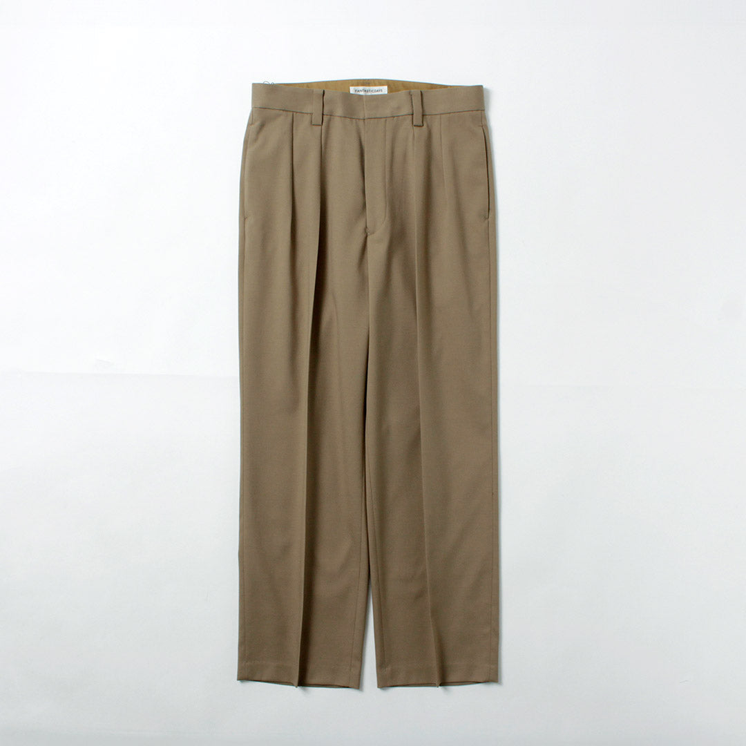 FANTASTICDAYS / Pantalon large à 2 plis en sergé de laine de polyester