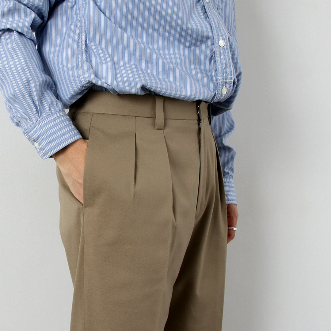 FANTASTICDAYS / Pantalon large à 2 plis en sergé de laine de polyester