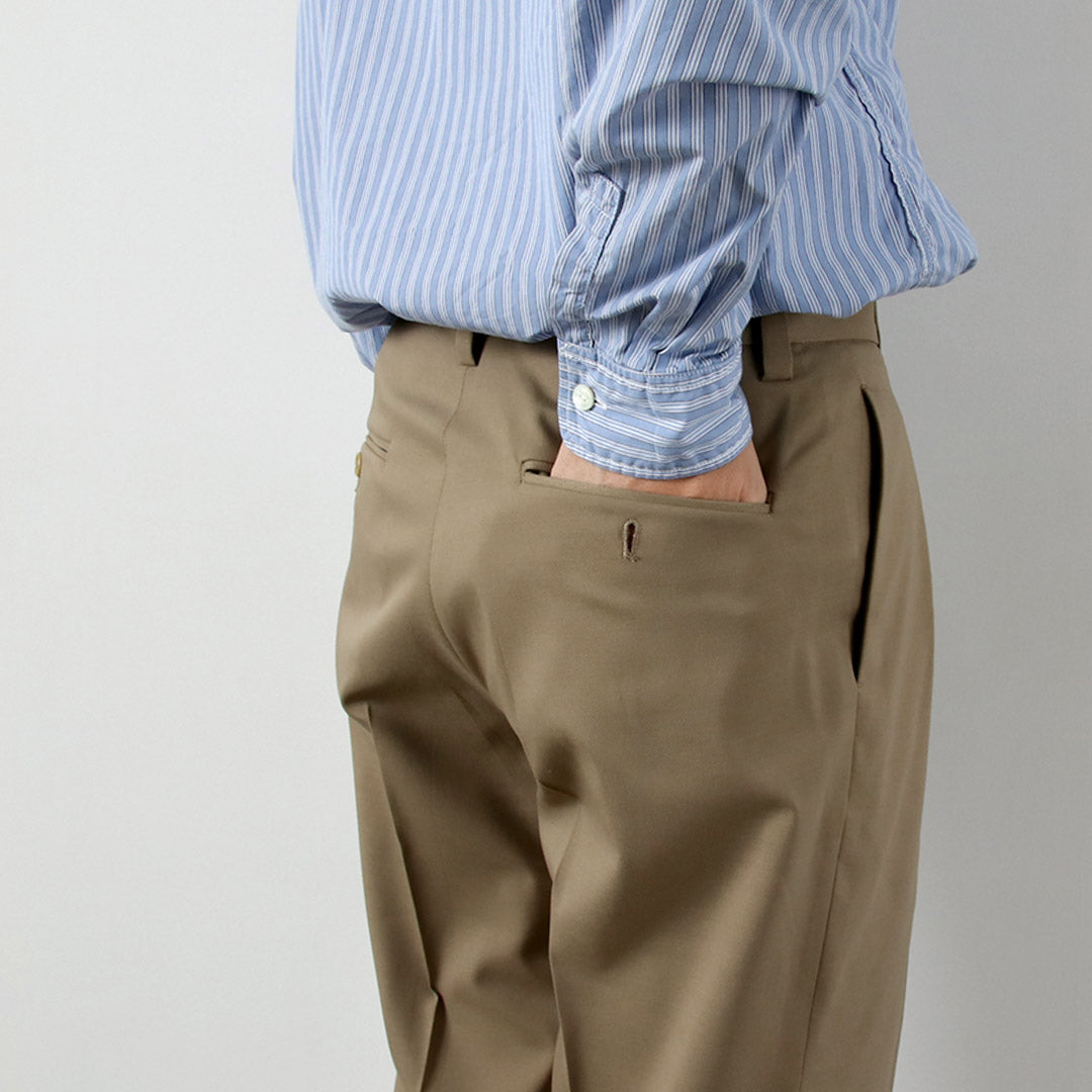 FANTASTICDAYS / Pantalon large à 2 plis en sergé de laine de polyester
