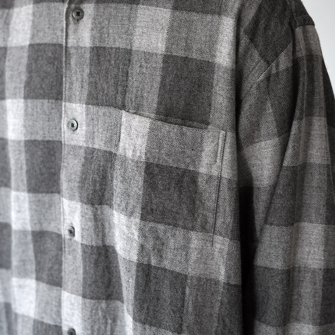 FUJITO / Cotton/Yak Block Plaid Big Size Shirt
