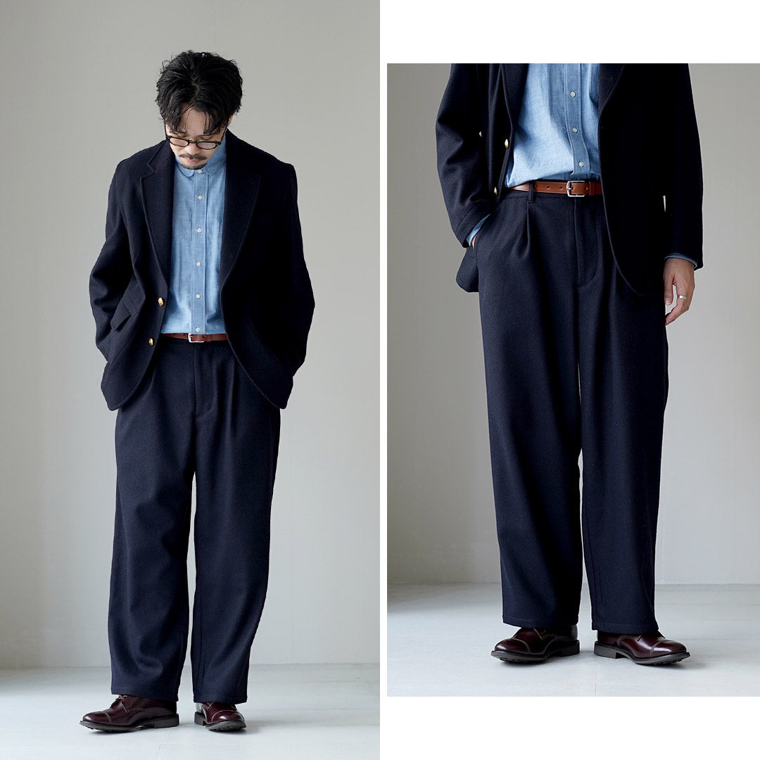 RE HECHO EN TOKIO JAPÓN / Pantalones anchos Kersey de lana y cachemira