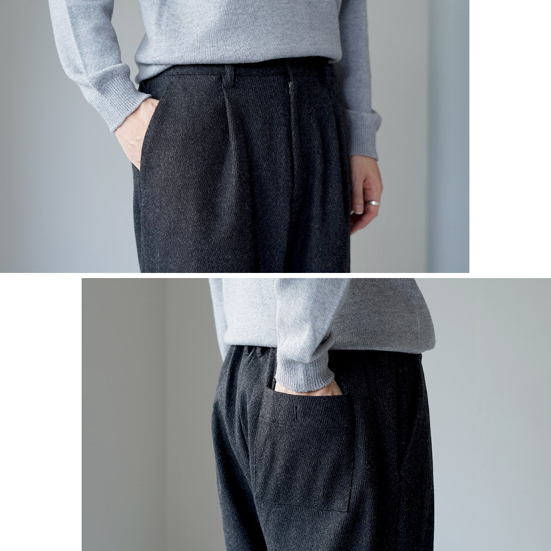 RE HECHO EN TOKIO JAPÓN / Pantalones anchos Kersey de lana y cachemira
