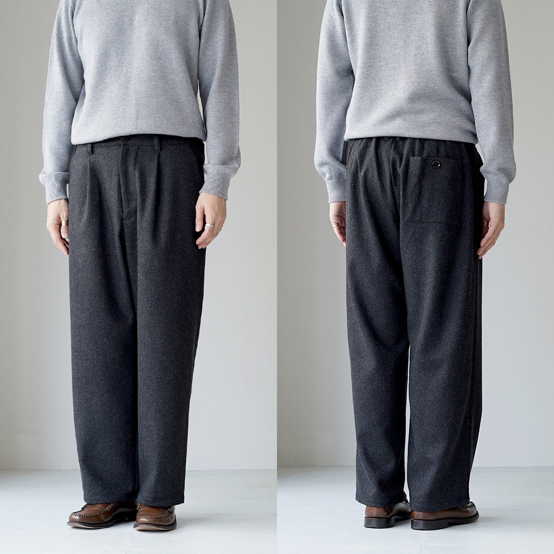 RE HECHO EN TOKIO JAPÓN / Pantalones anchos Kersey de lana y cachemira