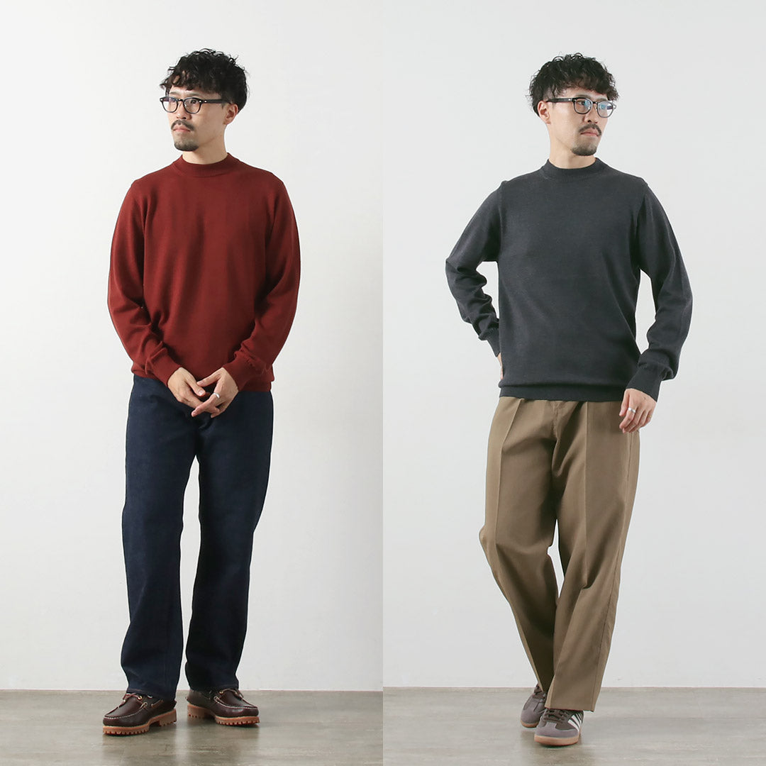 RINASCENTE / 12G Italian Cash Wool Mock Neck Knit
