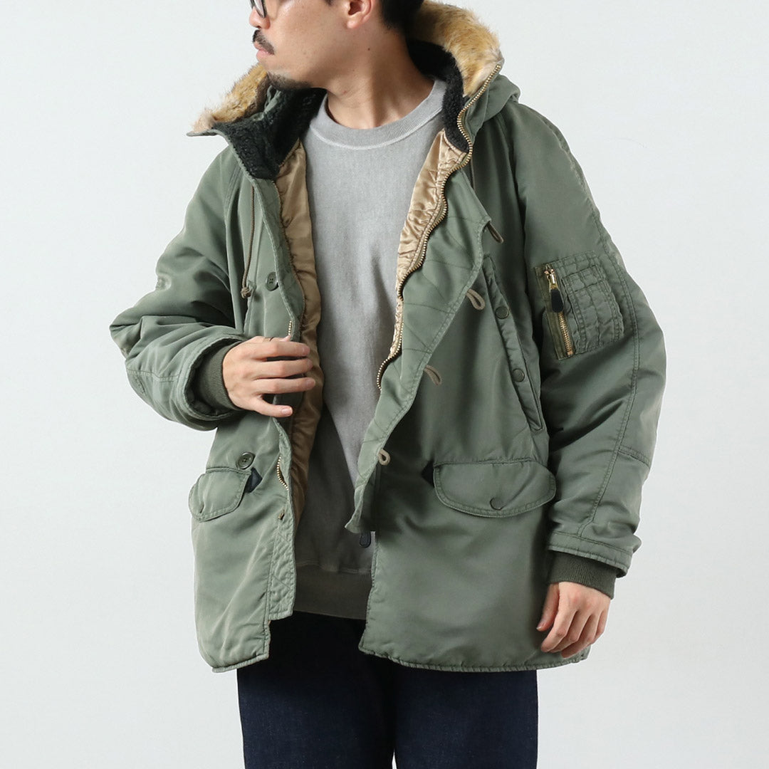 REMI RELIEF / Recycled Nylon Twill N-3B Eco Fur Jacket