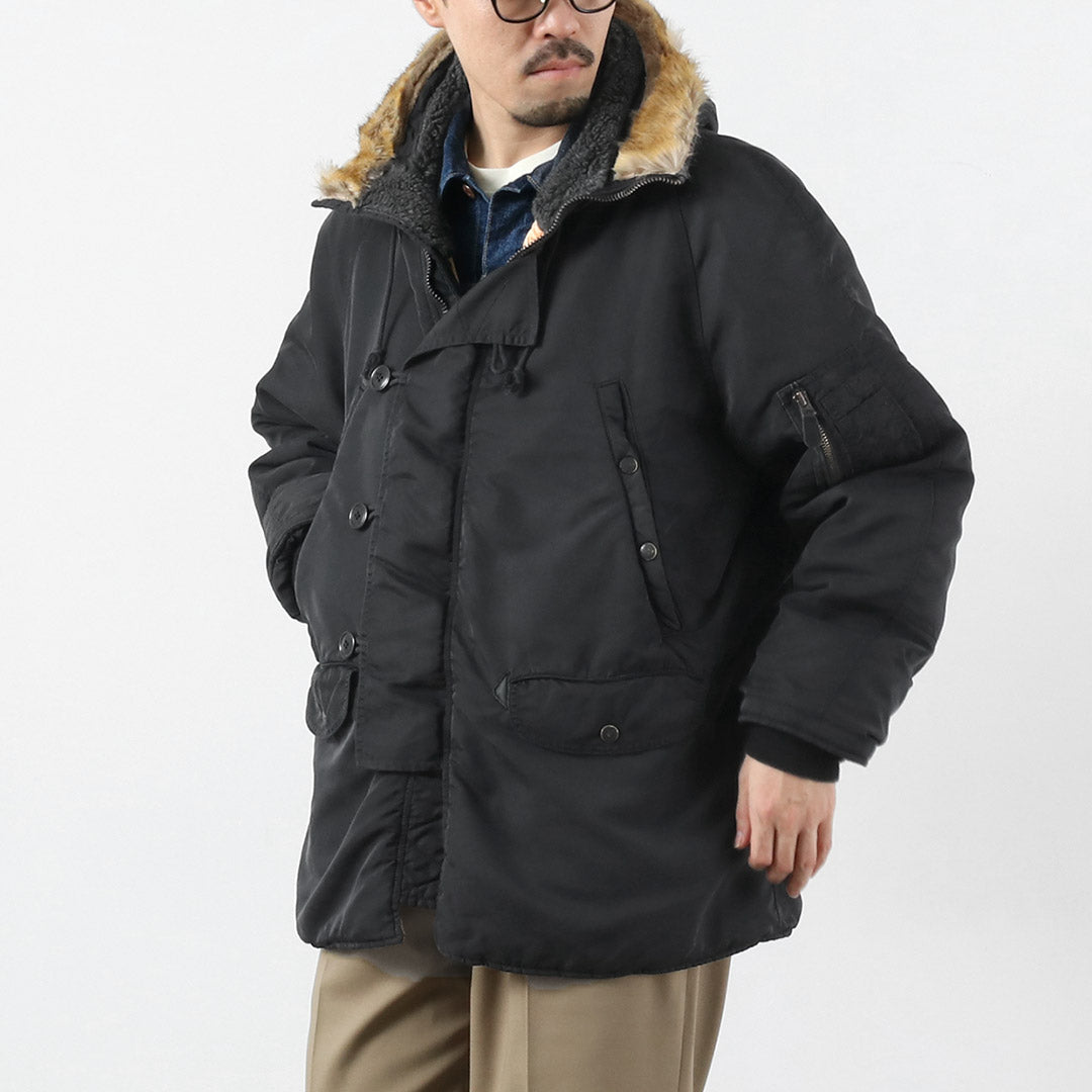 REMI RELIEF / Recycled Nylon Twill N-3B Eco Fur Jacket