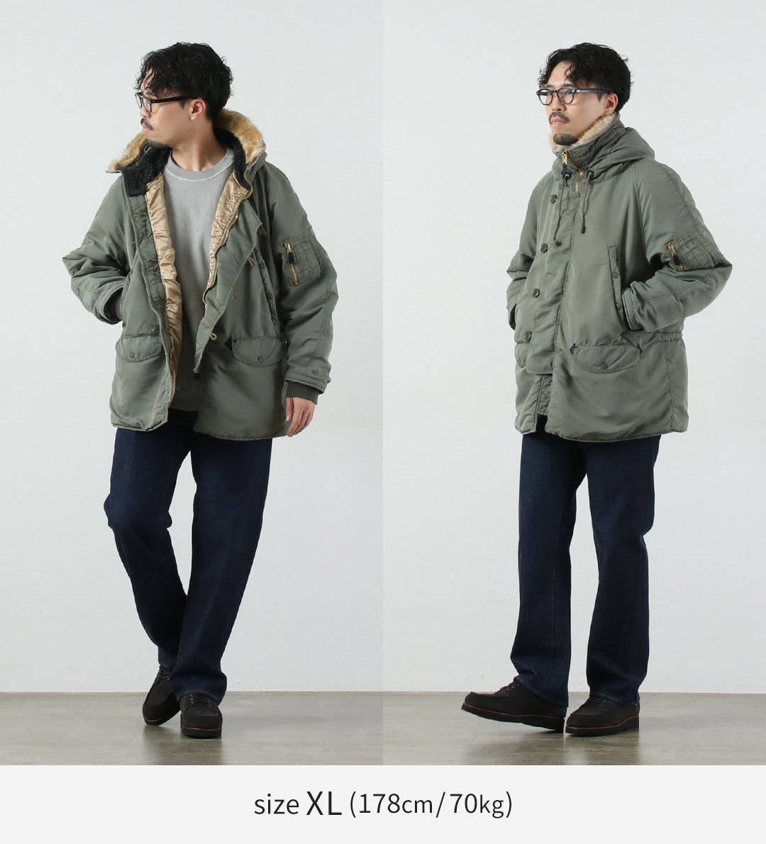 REMI RELIEF / Recycled Nylon Twill N-3B Eco Fur Jacket