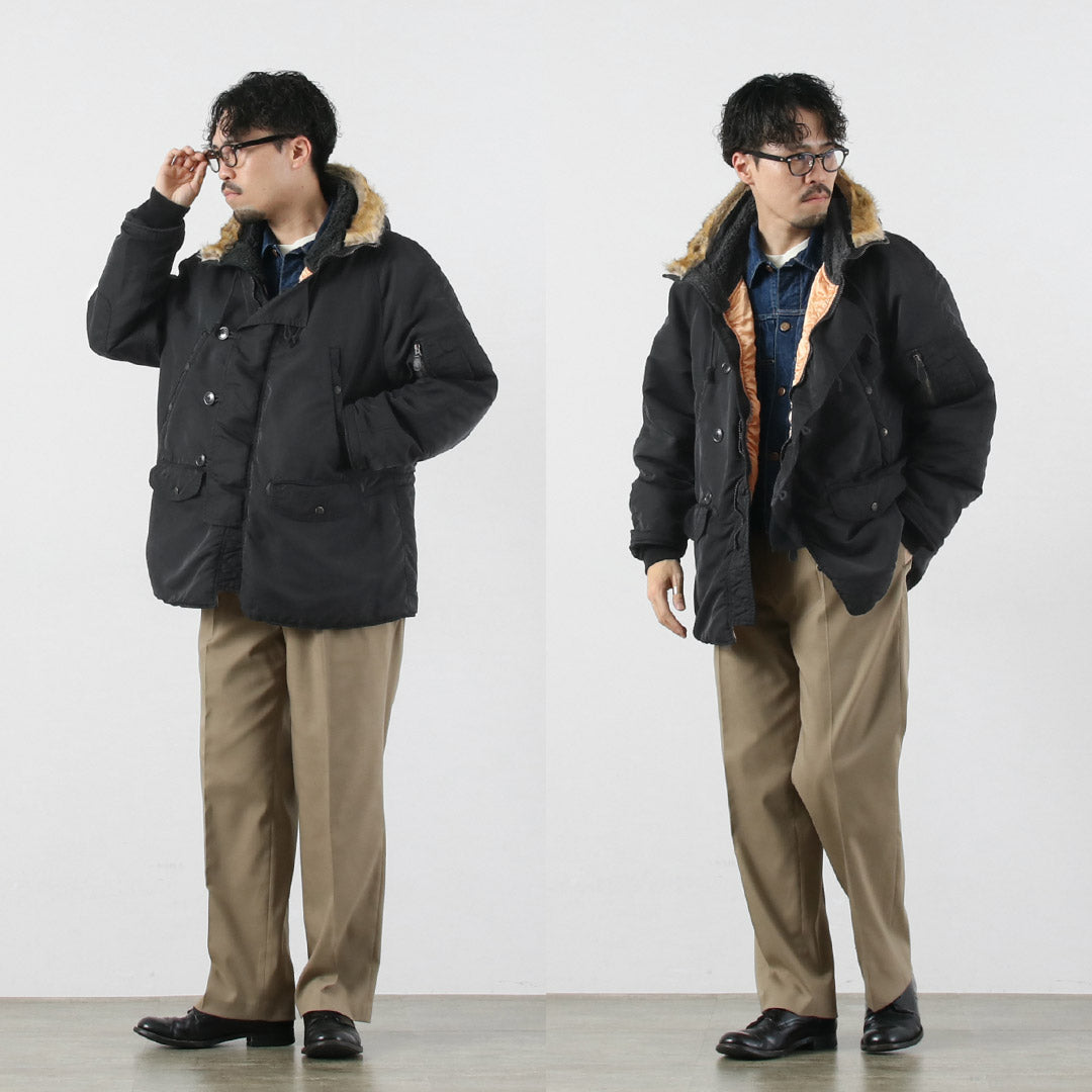 REMI RELIEF / Recycled Nylon Twill N-3B Eco Fur Jacket