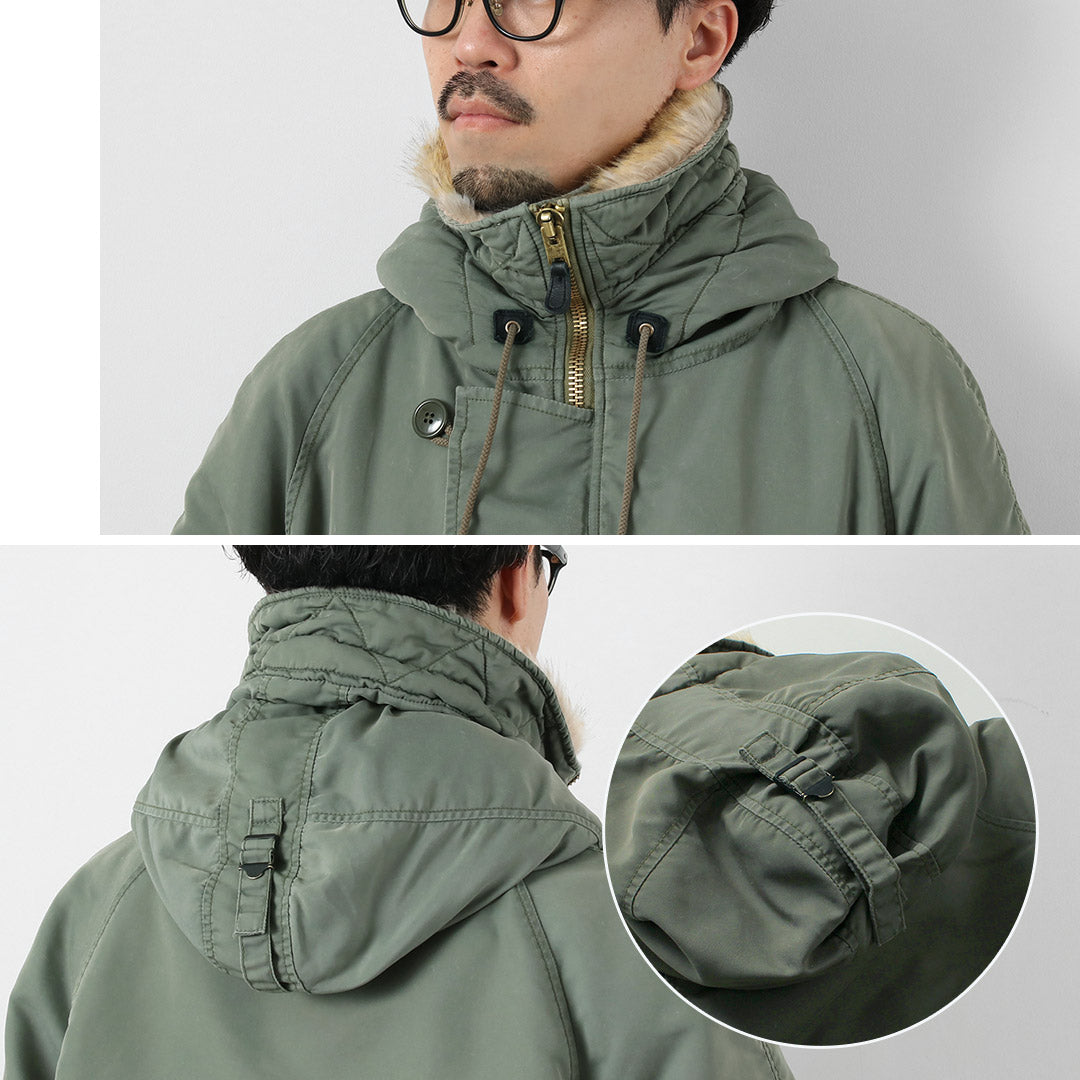 REMI RELIEF / Recycled Nylon Twill N-3B Eco Fur Jacket