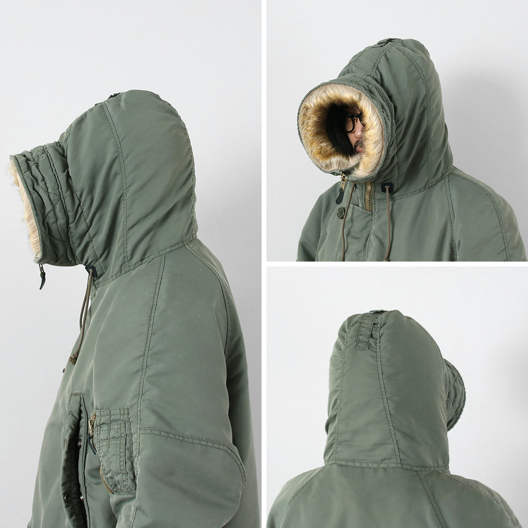 REMI RELIEF / Recycled Nylon Twill N-3B Eco Fur Jacket