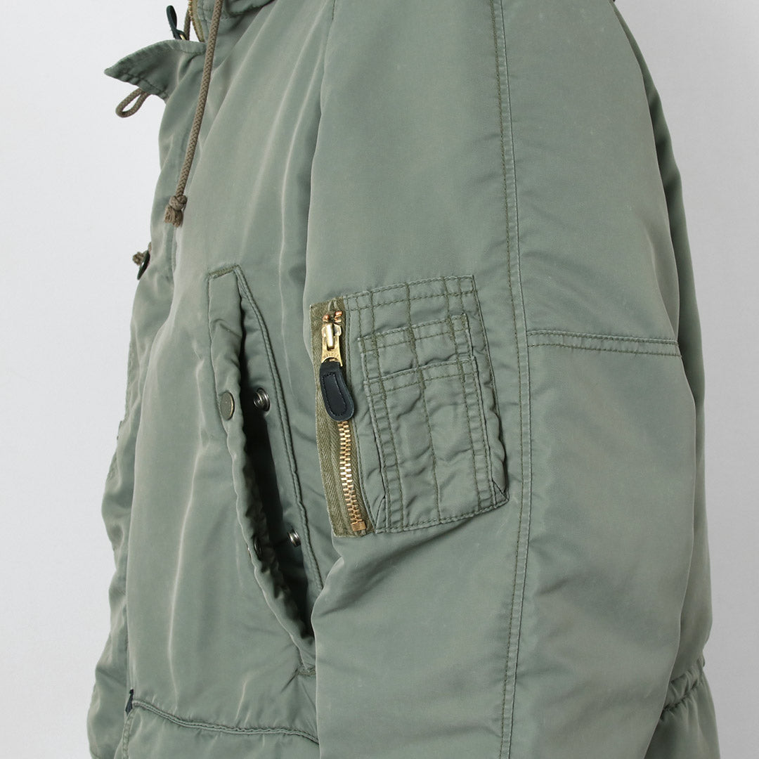 REMI RELIEF / Recycled Nylon Twill N-3B Eco Fur Jacket