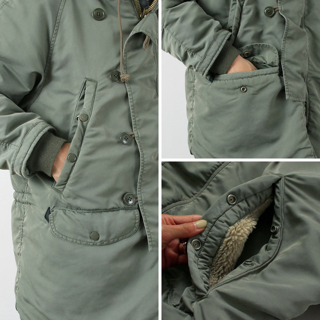 REMI RELIEF / Recycled Nylon Twill N-3B Eco Fur Jacket