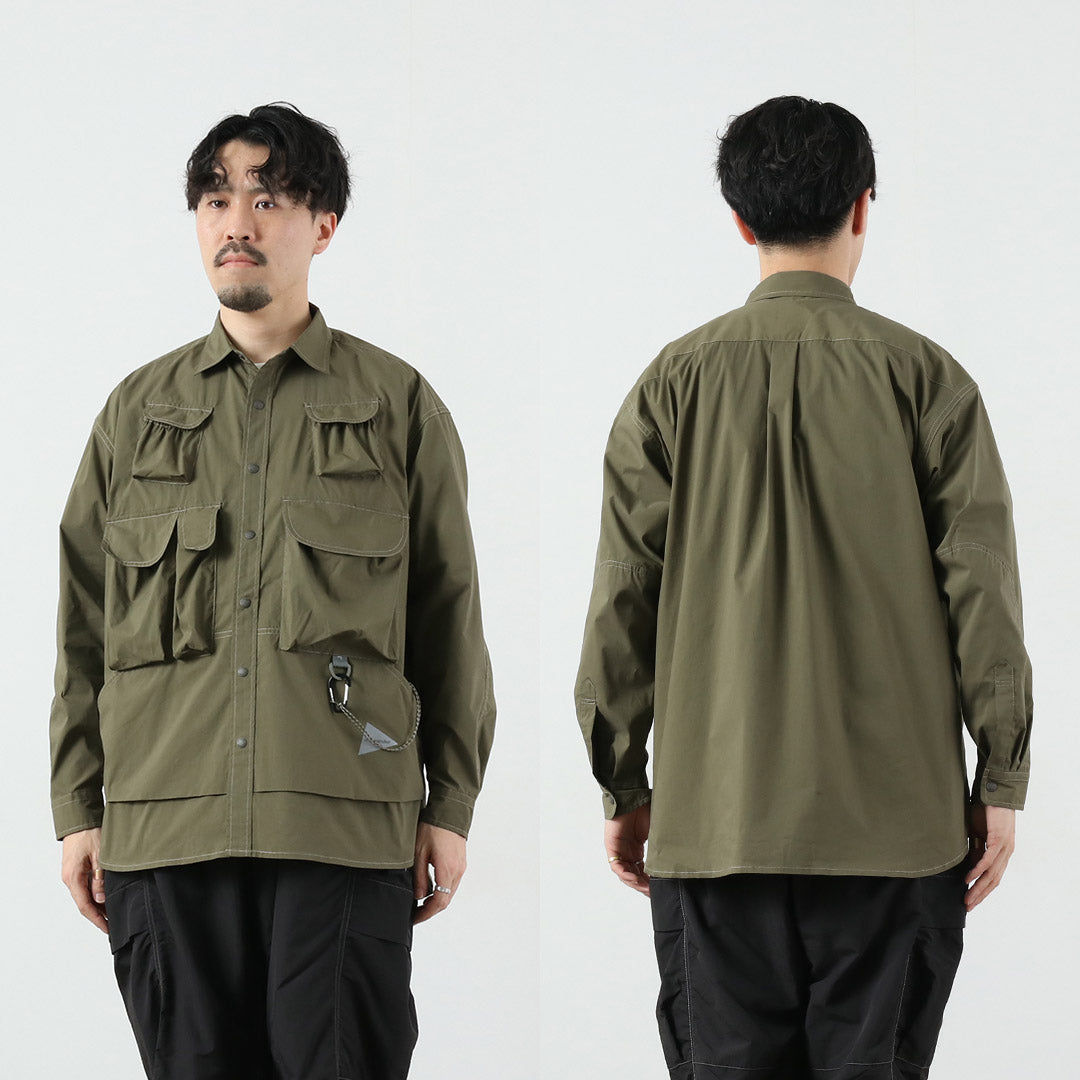 AND WANDER / Multi-Pocket Long Sleeve Shirt