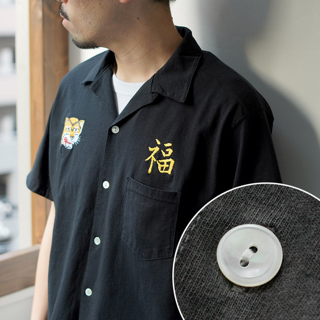 GOOD ON / Torafuku Embroidery Open Collar Shirt