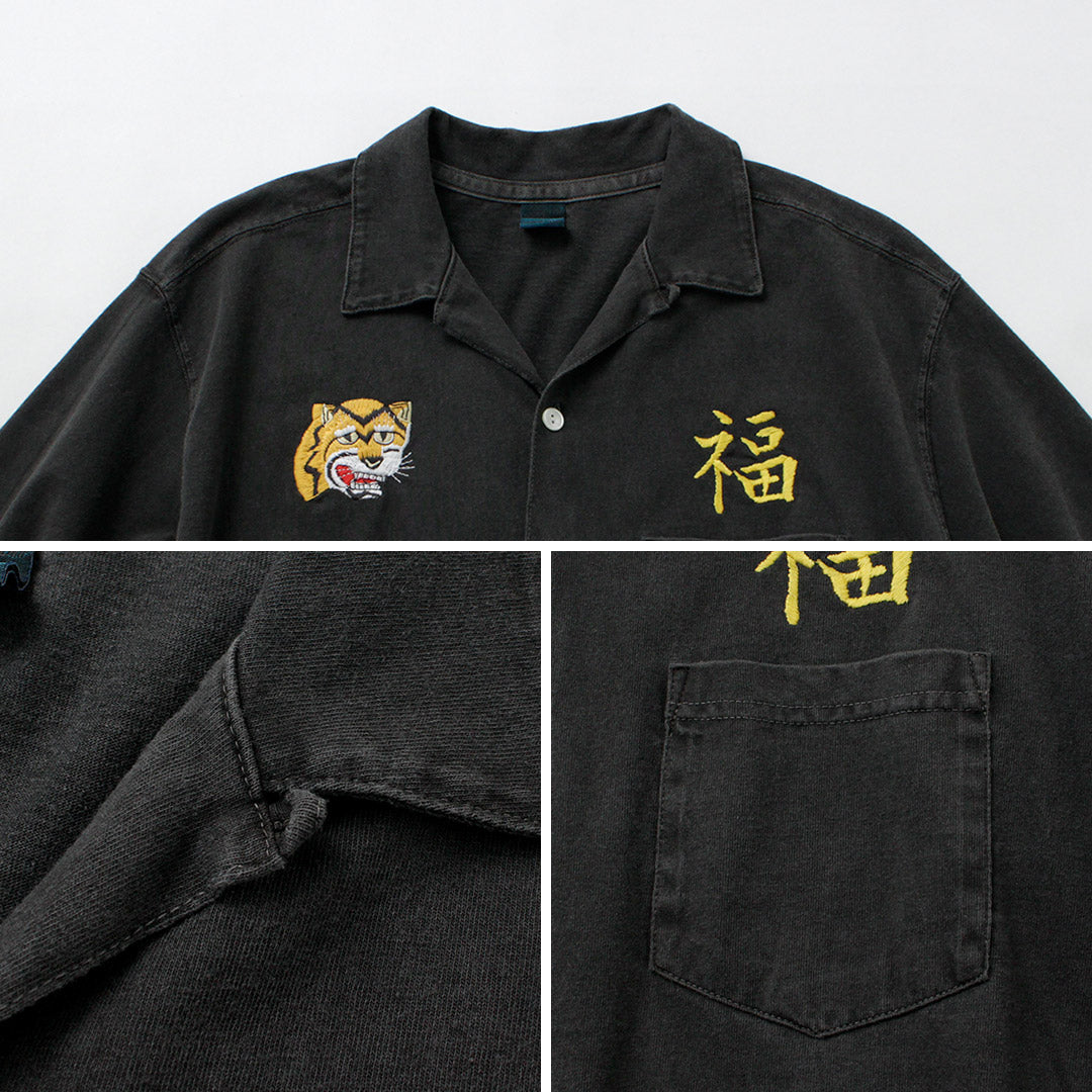 GOOD ON / Torafuku Embroidery Open Collar Shirt