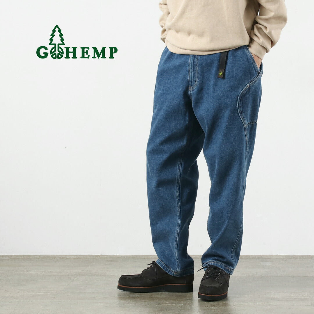 GOHEMP / Pantalones Explorador Altos De Mezclilla De Algodón De Cáñamo De 12 Oz Lavado Usado